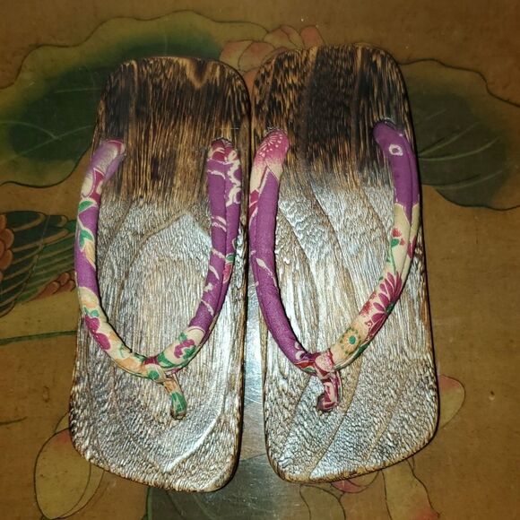 Geta Japanese Wooden Shoes Zori Sandals - Picture 4 of 12